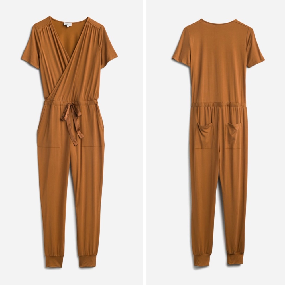 Heartloom Ulla Knit Jumpsuit Burnt Orange Brown - Size S